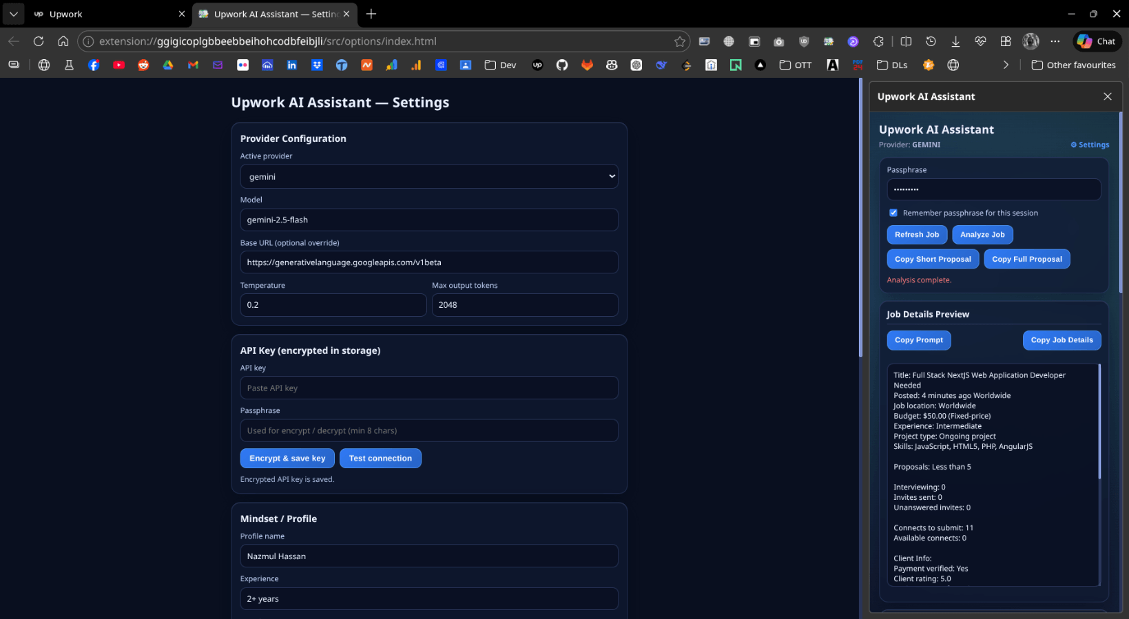 Upwork AI Assistant - Screenshot 1