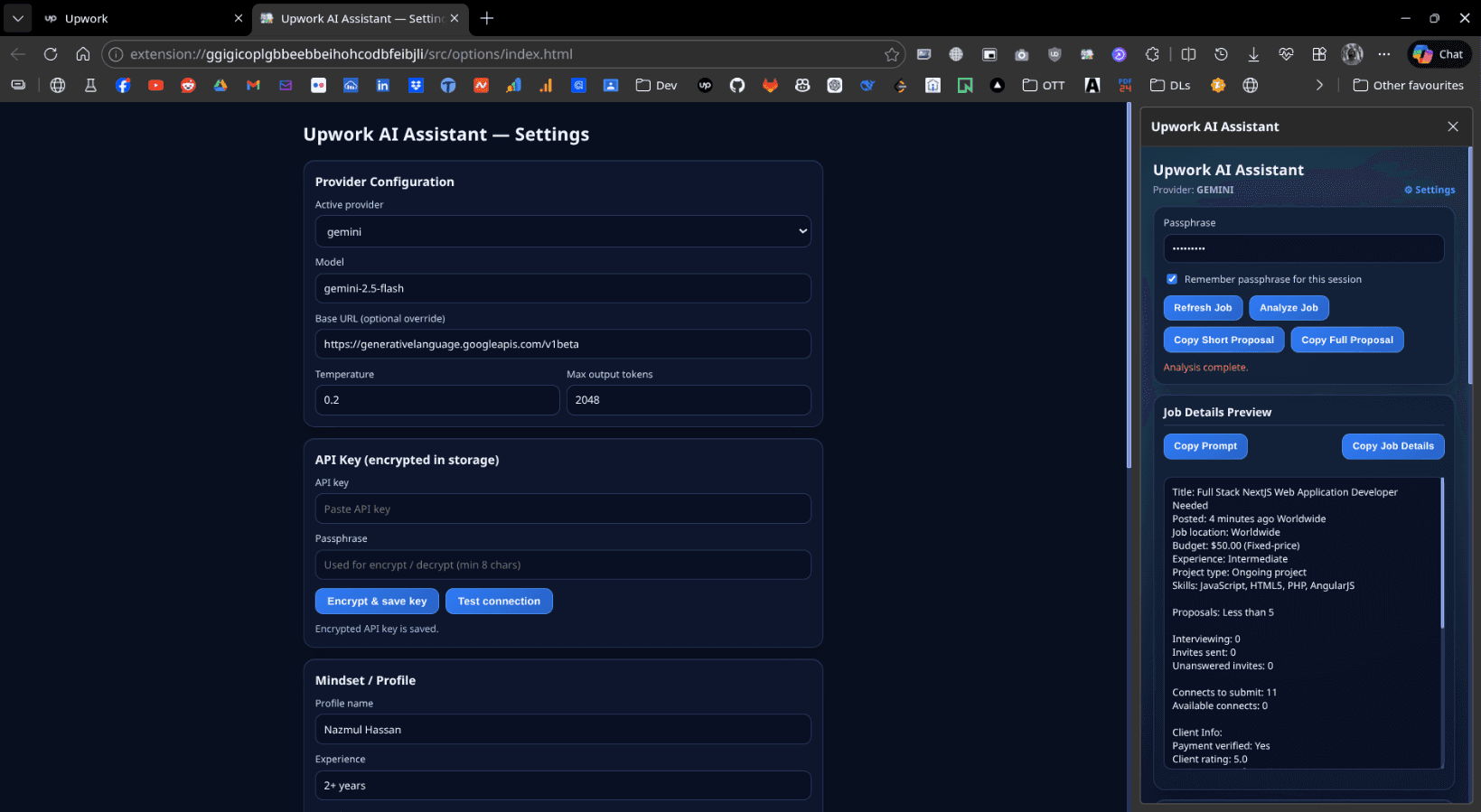 Upwork AI Assistant - Screenshot 1